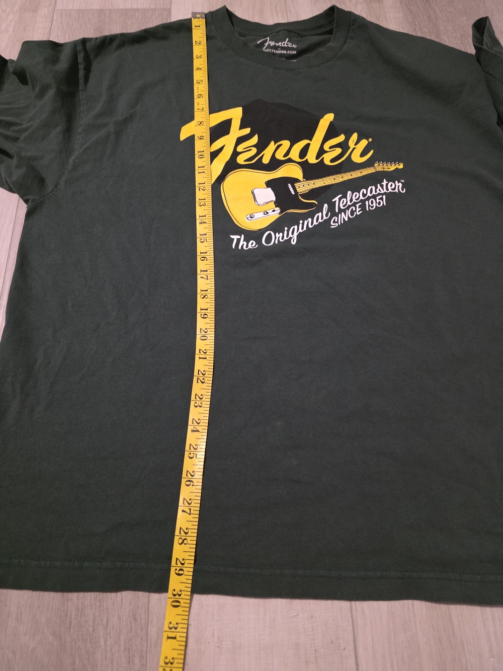 Fender Telecaster Graphic T-Shirt XXL Green Yellow Guitar Band Tee 100% Cotton - Picture 8 of 8